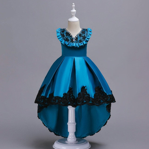 Girls Beading Tuxedo Dresses For Girl Clothes Wedding Party Elegant Teenager Kids Belt Dress Princess Birthday Ball Gown