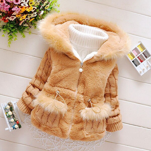 New Girls Cotton Padded Winter Cotton Coats children's Keep Warm Thick Hooded Zipper Outerwear Baby Girl Clothes