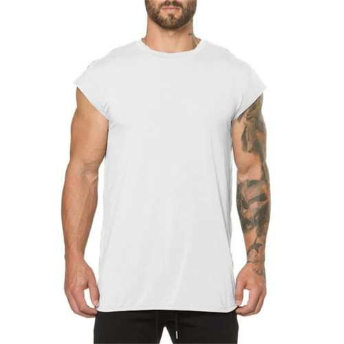 clothing fitness t shirt men extend long tshirt summer gyms short sleeve t-shirt cotton bodybuilding Slim fit tops