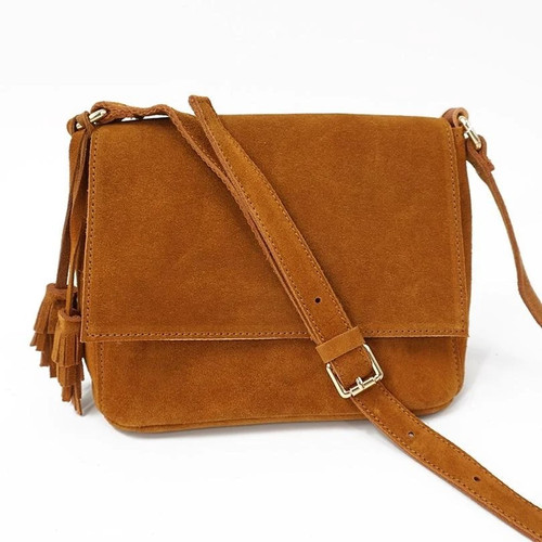 Women Genuine Leather Casual Shoulder Bag Lady Cute Boho Leisure Suede Tassel Fringe Music Festival Crossbody Bags