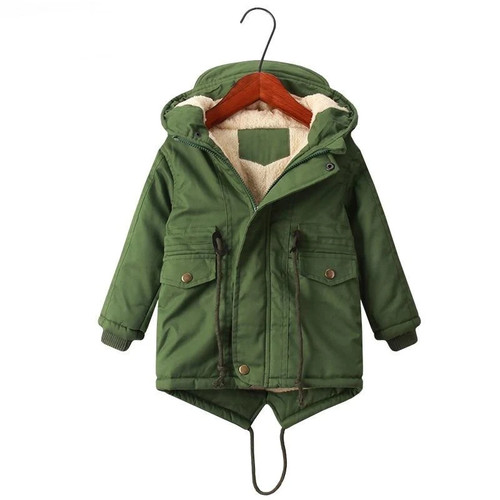 Long Style Kids Clothes Winter Jacket For Boys Fleece Velvet Kids Boys Girls Coat Outerwear Overalls For Children