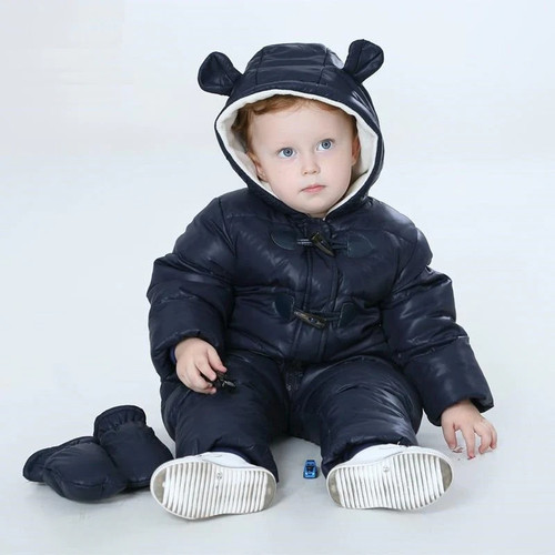 New Russia winter -30 degree duck down coats Waterproof + fleece warm jackets for girls boys jumpsuit kids winter orangemen