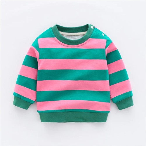 Baby Boys Sweatshirt Baby Boy Clothes Winter Sweatshirt Girls Long Striped O-neck Casual Toddler Boy Clothes New Arrival