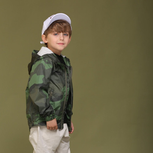 New Spring Children Jackets Coats New Camouflage Color Zipper Boy's Hooded Jackets For Kids Coats