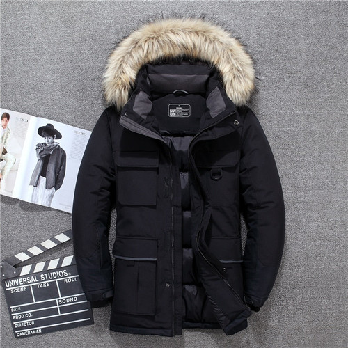 Thick Warm Men's Jackets Windproof Fur Collar Winter Male Jacket Men's down jacket White Down Jacket Male Winter Coats