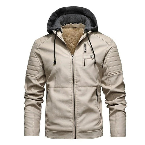 Men's Winter PU Leather Jackets Fashion Fleece Motorcycle Leather Jackets 5XL Casual Warm Coat for Male