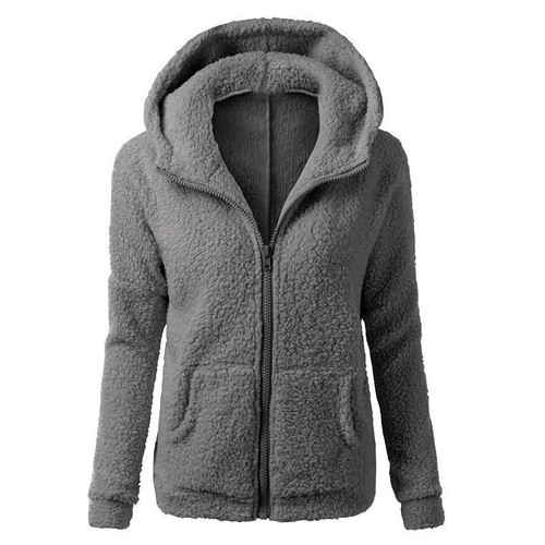 Women Hooded Fleece Coat Outwear Women's Long Sleeve Coats Jacket Winter Hooded Parka Plus Size 5XL