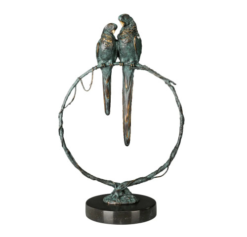Large Size 56cm  Bronze Parrot  Sculpture Love Parrots Statues Modern New Wedding Decoration Anniversary Gifts