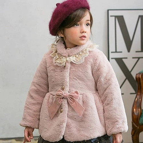 New Girls Kids Boy Winter Coat Lace Collar Fur Coats Baby Clothing Children Outfit Clothes