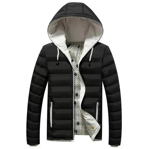 Winter Warm Male Hooded Jacket Thick Cotton Coat Men Parka  Overcoat Men's Polyester Down Jackets