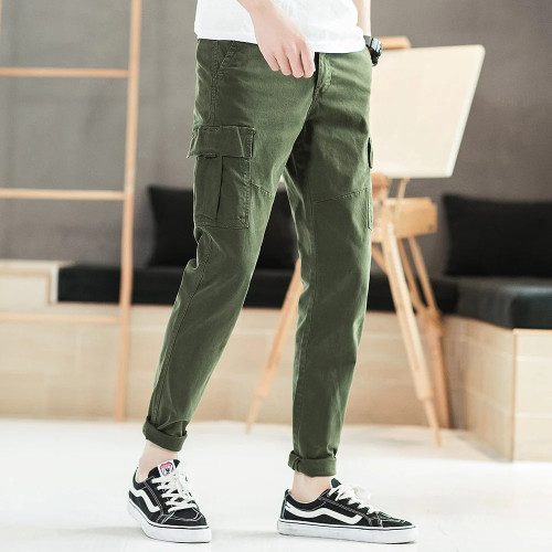 Casual Style Cargo Pants Mens Multi-Pocket Military Large size Tactical Pants Men Outwear Army Straight slacks Long Trousers