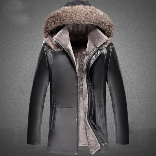 Genuine Leather Jacket Men Winter Australian Natural Fur Real Coat for Men Lamb Fur Men's Jackets