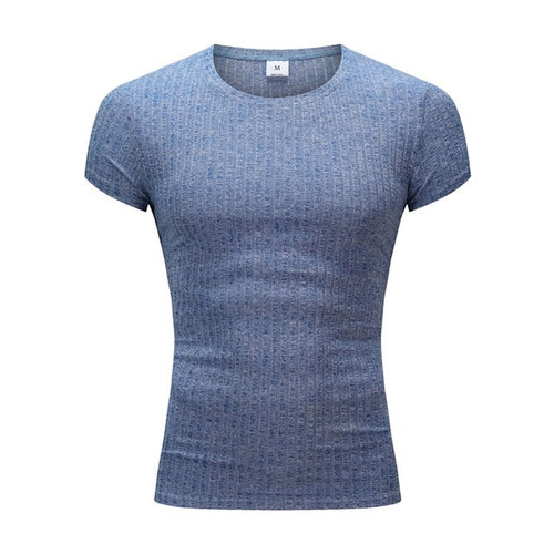 Summer Men's T-shirt Sweater O-Neck Slim Fit Knittwear Mens Short Sleeve Pullovers Tshirts Men Fitness Pull Homme