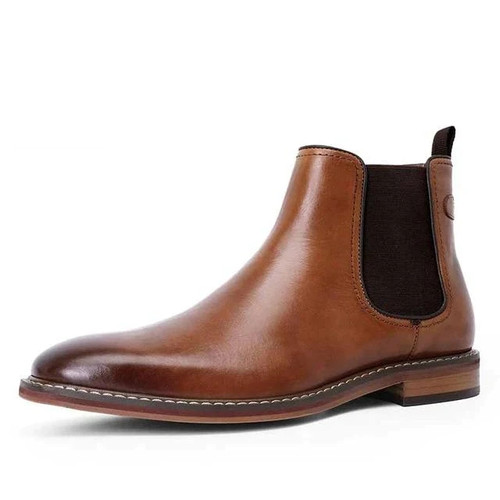 New Men's Chelsea Boots Genuine Calf Leather Bottom Outsole Calf Leather Upper Leather Inner Handmade Boot Shoes