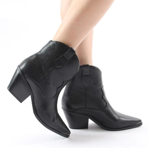 Ankle Boots for Women Autumn Winter Western Cowboy Boots Women Slip on Wedge High Heel Boots Brown Black Suede Shoes Botas