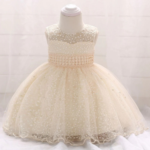 New infant baby girls dress summer Lace Sequins Baptism Dresses for Girls 1st year birthday party wedding baby clothes