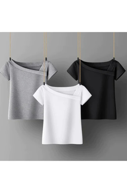 Cotton Women T-shirt Short Sleeve women shirt All match Lady Top Black White Shirt