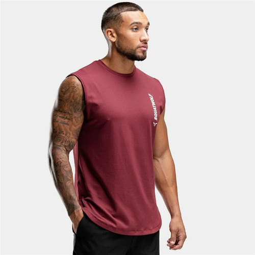 New Men Sleeveless Cotton Tank tops Bodybuilding Undershirt Gyms Fitness Vest Men's clothing