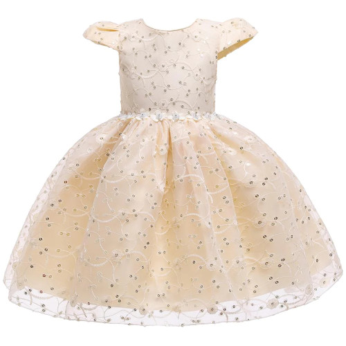 Sequined Embroidery Kids Dresses For Girls Elegant Princess Dress New Year Ball Gowns Wedding Christmas Party Baby Girl Dress