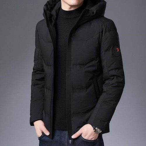 Men's Winter Jacket Hooded Coat Men Casual Soft Parka Pure Color Thick Warm White Duck Down Jackets