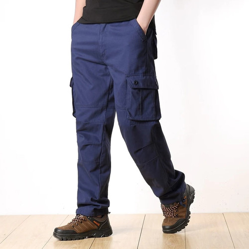 Men's Cargo Pants Casual Trousers Multi Pocket Military Overall Outdoors Loose Long Trousers Joggers Army Tactical Pants 29-44