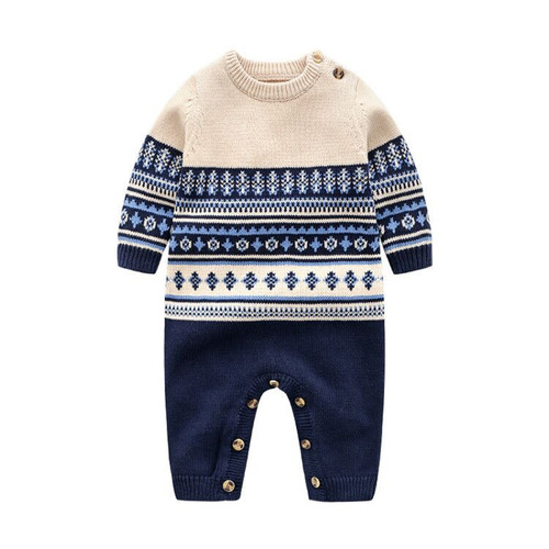 Hight Quality Baby Rompers O-Neck Cotton Toddler Boys knitting Jumpsuit Baby Boy Christmas Clothes Newborn Kid outwear