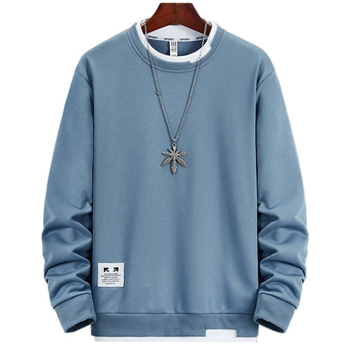 Autumn Mens Sweatshirt O-Neck Long Sleeve Male Hoodies Solid Color Casual Hip-Hop Streetwear Men Pullover Trendy