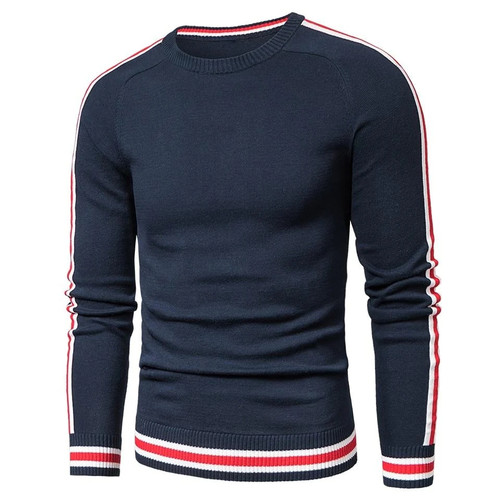 Spring Casual Knitted 100% Cotton Striped Sweaters Pullover Men Autumn New Classic O-Neck Sweaters Men
