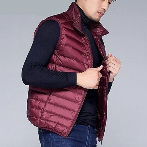 Casual Light Men Down Vest Top Selling Zipper Big Size New Arrival 6 Colors Male White Duck Down Vest