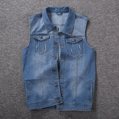 Cotton Jeans Sleeveless Jacket Vest Men  Denim Jeans Vest Male Cowboy Outdoors Waistcoat Mens Jackets