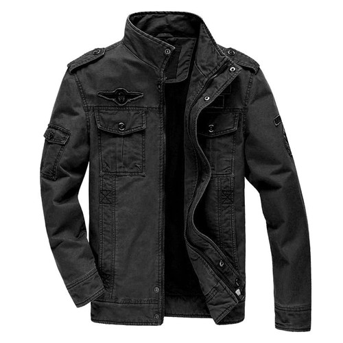 New Jacket Mens Autumn Men Solid Color Coat Male Military Outwear Large Size 6XL Brand Clothing