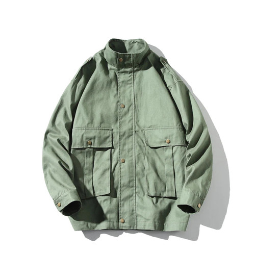 Men Streetwear Multi-Pocket Cargo Jacket Autumn Mens Cotton Jacket Casual Overalls Male Jacket
