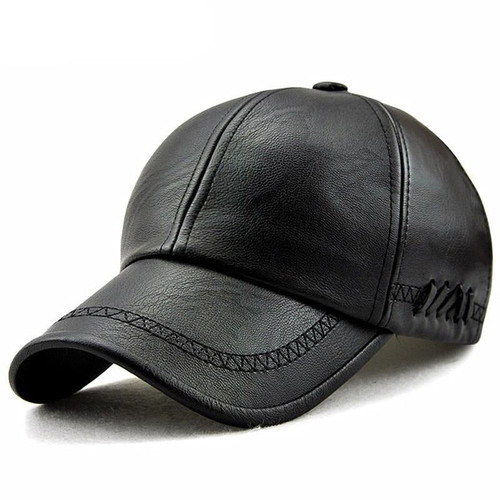 New high quality spring winter Faux leather baseball cap for men casual moto snapback hat men's hat Cap