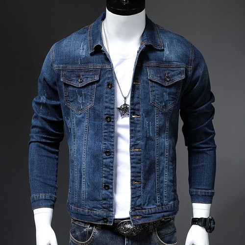 Autumn and winter new men's Slim denim jacket casual men buttons casual personality jeans jacket