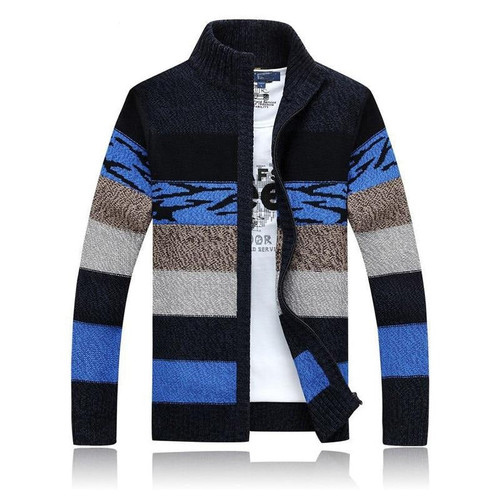 High Quality Cardigan Sweater Men Stand Collar Winter Wool Sweaters Cardigans Male Sweaters Coat Brand Men's Clothing