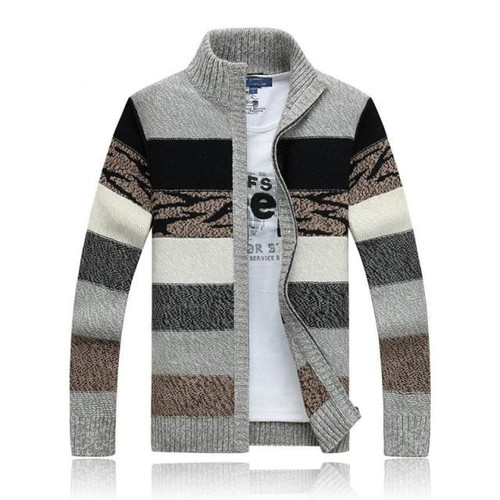 High Quality Cardigan Sweater Men Stand Collar Winter Wool Sweaters Cardigans Male Sweaters Coat Brand Men's Clothing