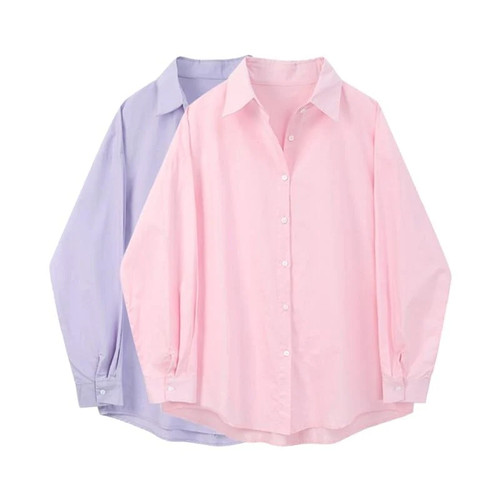 Women's Blouse Spring Long Sleeve Top Tunic Clothes Female Elegant Blouses Pink Women's Shirt