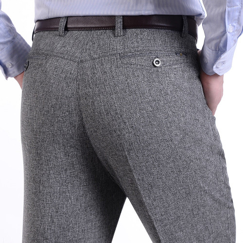 Men's Trousers Middle-aged Men Trousers Casual Loose Thin Pants for Male Straight High Waist Man Trouser Pant