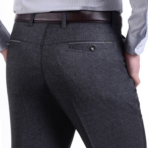 Men's Trousers Middle-aged Men Trousers Casual Loose Thin Pants for Male Straight High Waist Man Trouser Pant