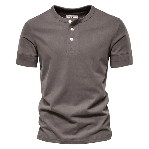 Casual 100% Cotton Polo Shirts Men Button Up Solid Color Simple T Shirt for Men New Summer Business Mens T Shirt