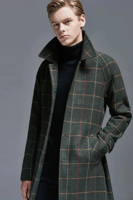 Autumn and Winter New Style Men Woolen Trench Coat Mid-length Woolen Overcoat Men's Handsome Coats and Jackets