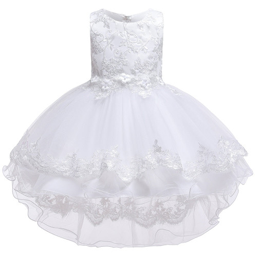 New Year Girls Lace Flower Christmas Princess Elegant Kids Trailing Dresses Baby Children Clothing Dress Party Costume Clothes
