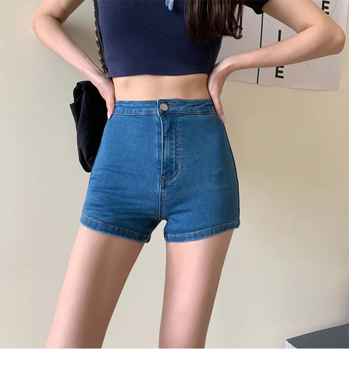 Women Denim Shorts Stretch Slim Push Up Hips Elastic Cotton Straight Short Jeans Female Casual Summer Woman Summer Plus size