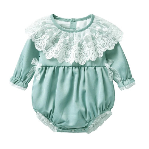Baby Girl Velvet Romper Newborn Clothes Set Child Boutique Clothing Baby Birthday Party Show Lace Jumpsuit Baptism Dress