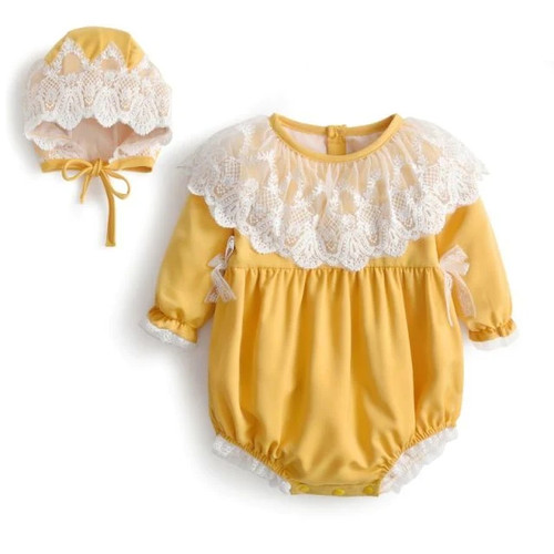 Baby Girl Velvet Romper Newborn Clothes Set Child Boutique Clothing Baby Birthday Party Show Lace Jumpsuit Baptism Dress