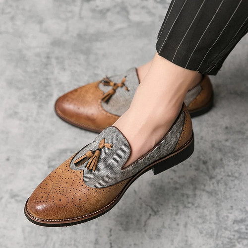 tassel loafers men leather shoes for men social shoe male classic shoes men elegant party mens footwear