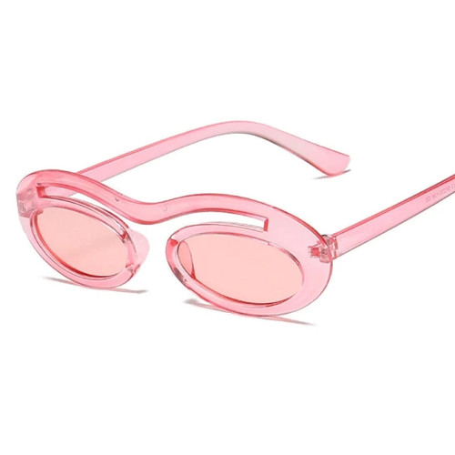 Retro Leopard Oval Sunglasses Women Design Sun Glasses Female Hip Hop Eyeglasses Vintage Red PC Frame Sunglass