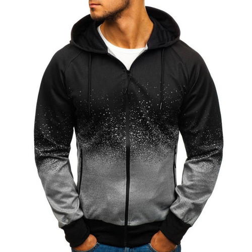 Men's Casual Hoodies Men 3D Digital Hooded Sweatshirt Coat Mens Hip-Hop ZIP Hoody Sportswear Tracksuit Male Streetwear