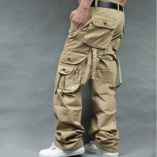 Men's Cargo Pants Casual Mens straight-leg pants Pant Multi Pocket Overall Men Outdoors Trousers Plus size