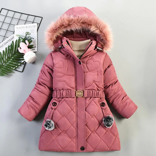 Warm Down Jacket Children Coat Hooded Solid Jacket For Girls New Children Outwear Childrens Clothing 3-8 Years